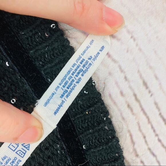 Aeropostale black silver sparkle cardigan sweater - Picture 8 of 8